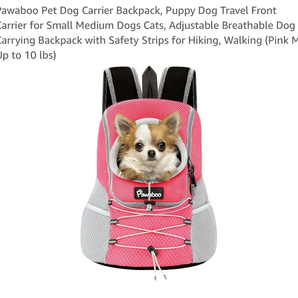 Pink and Gray Dog Carrier for Travel